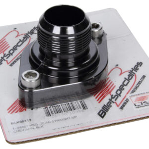 BILLET SPECIALTIES Thermostat Housing -20AN Straight Up Chevy Black BLK90119