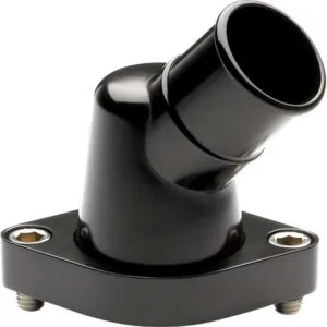 BILLET SPECIALTIES Black Chevy 45 Degree Water Neck BLK90420