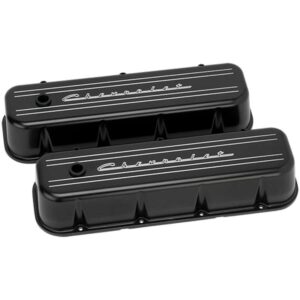BILLET SPECIALTIES BBC Tall Valve Cover Chevrolet Script Black BLK96123
