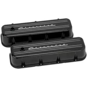 BILLET SPECIALTIES BBC Tall Valve Cover Chevrolet Script Black BLK96123
