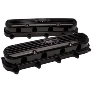BILLET SPECIALTIES Valve Covers Gen V LT Ribbed Black P95575