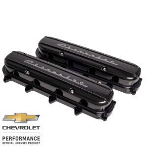 BILLET SPECIALTIES Valve Covers Gen V LT Chevrolet Script Black P95585