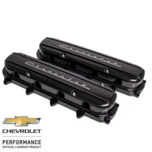 BILLET SPECIALTIES Valve Covers Gen V LT Chevrolet Script Black P95585