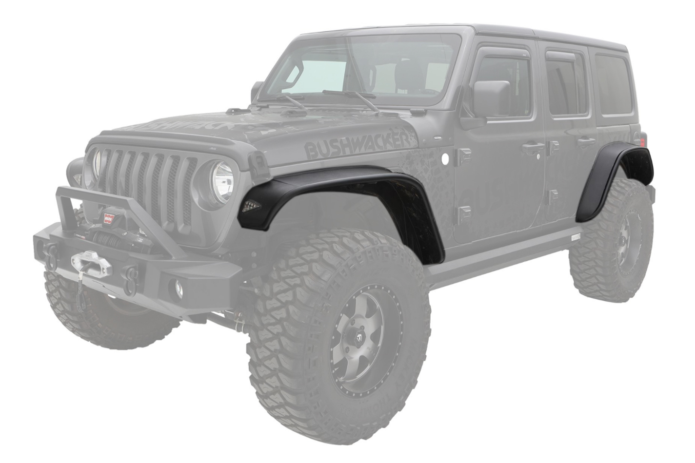 BUSHWACKER 18- Jeep JL 4DR Fender Flares 4Pc Flat Style 10923-07