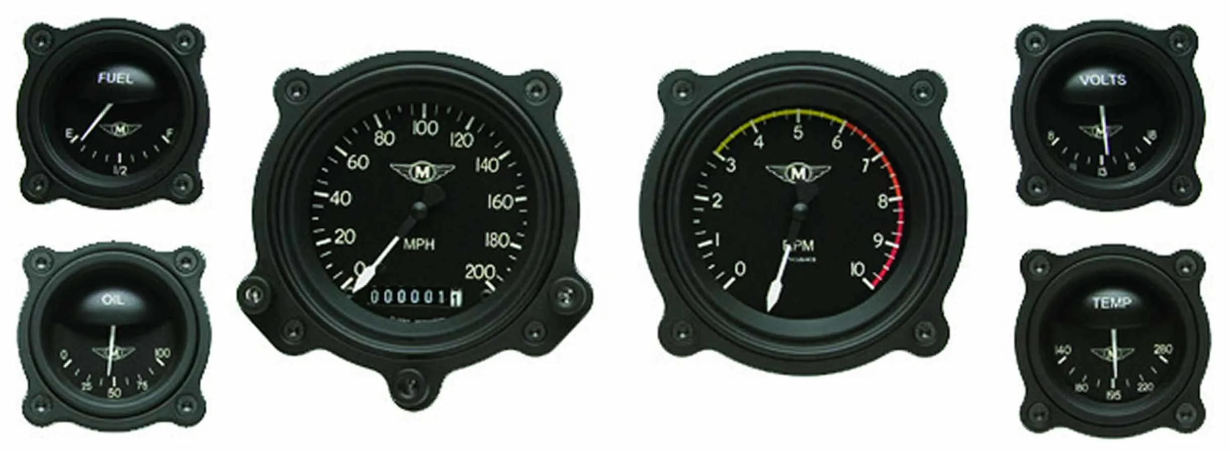 CLASSIC INSTRUMENTS Moal Bomber 6 Gauge Set MA01BLFBZ
