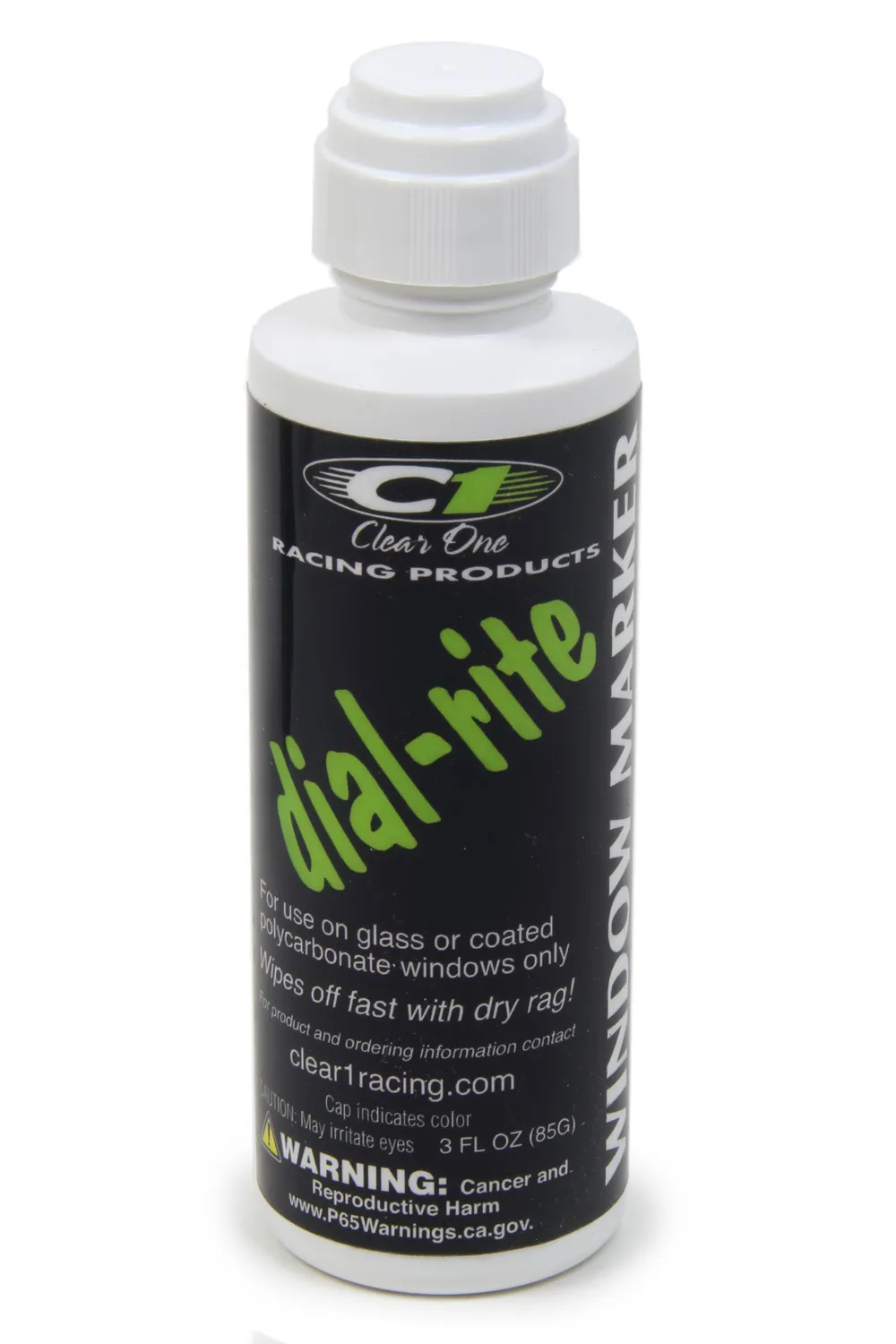 CLEAR ONE RACING PRODUCTS Dial-in Window Marker White 3oz Dial-Rite DRM1