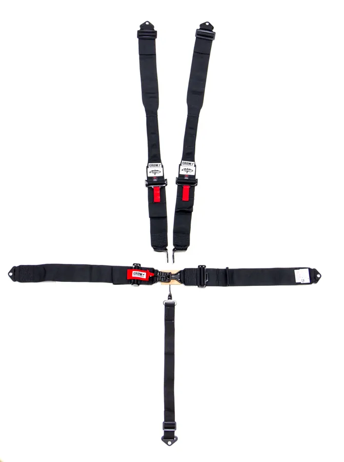 CROW SAFETY GEAR 5-Pt Harness Small Latch Blk Hans Bolt In Blk Har 11004B-DB