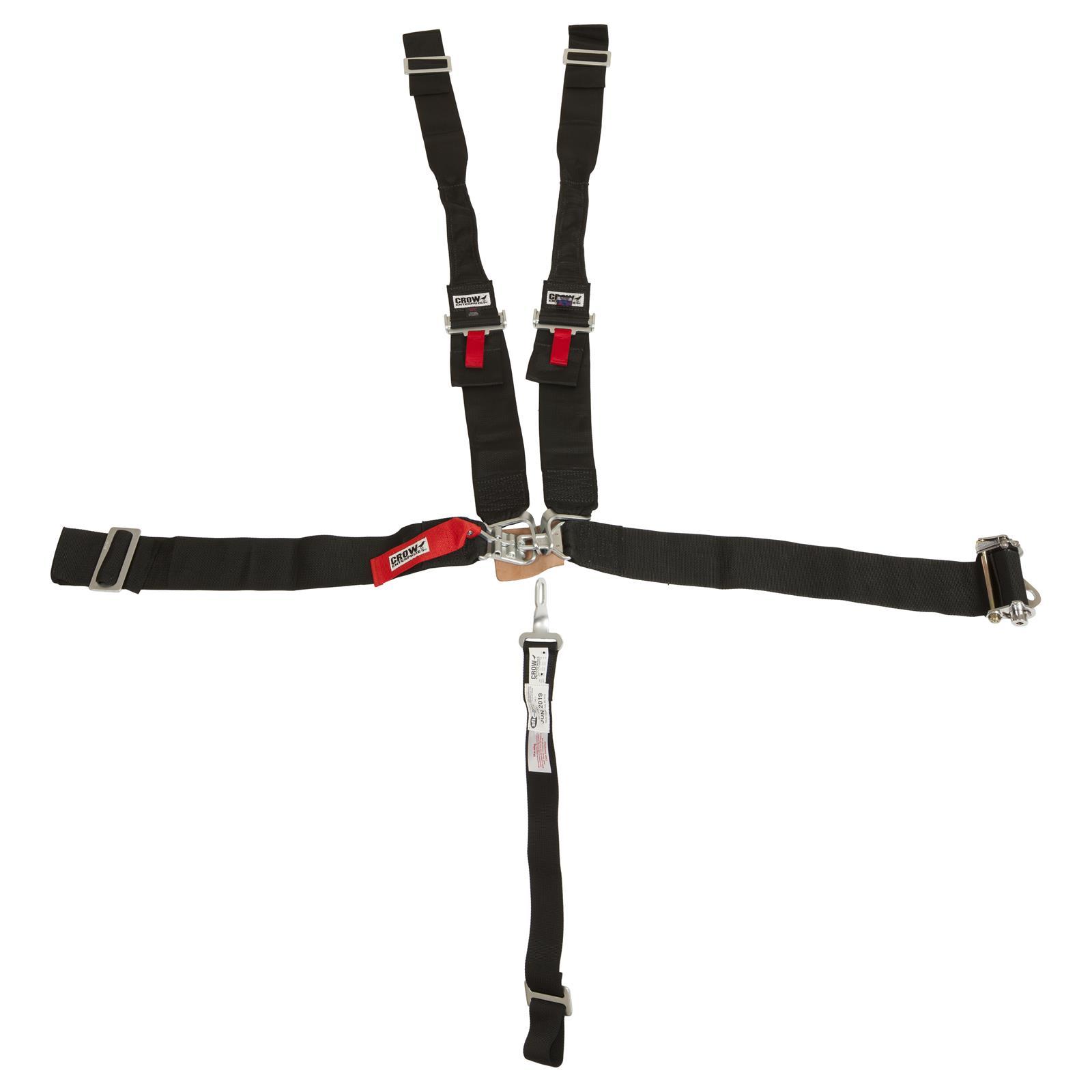 CROW SAFETY GEAR Harness 5 Point Ratchet Left Side 2in Black 40064-2L