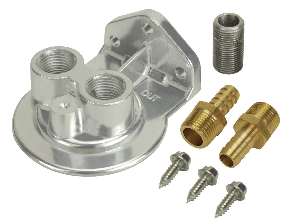 DERALE Single Mount Oil Filter Mount Ports Up 13005
