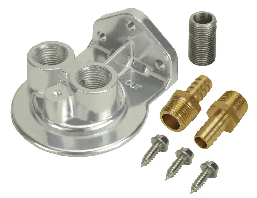 DERALE Single Mount Oil Filter Mount Ports Up 15708
