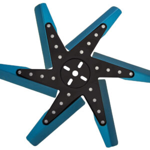 DERALE 17in Aluminum Flex Fan Blue Blade/Black Hub 19917