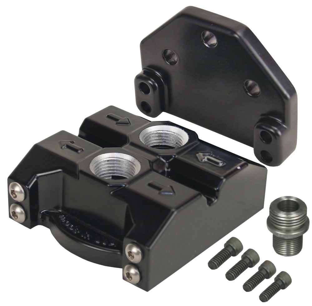 DERALE Single Mount Oil Filter Mount Ports Up 35708