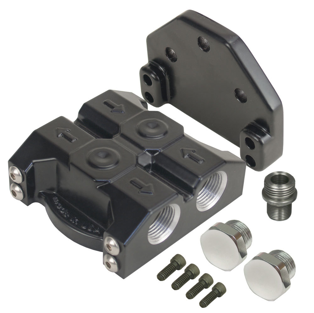 DERALE Single Mount Oil Filter Mount Side Ports 35709