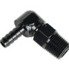 DERALE Fitting 90 Degree 7/8-14 to 3/8in Barb 59406