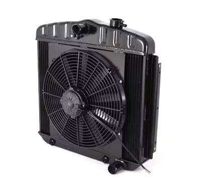 DEWITTS RADIATOR Radiator w/Fans 55-57 Chevy Auto Trans Black 32-4239013A