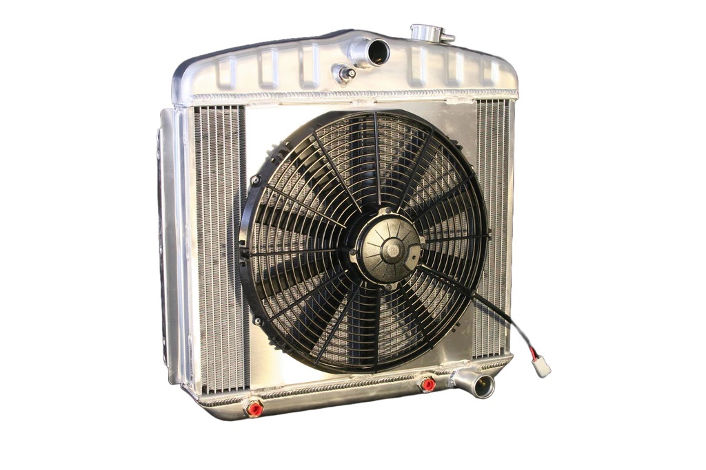 DEWITTS RADIATOR Radiator w/Fans 55-57 Chevy LS Auto Trans Raw 32-6139013A
