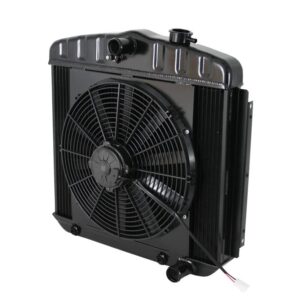 DEWITTS RADIATOR Radiator w/Fans 55-57 Chevy LS Auto Trans Blk 32-6239013A