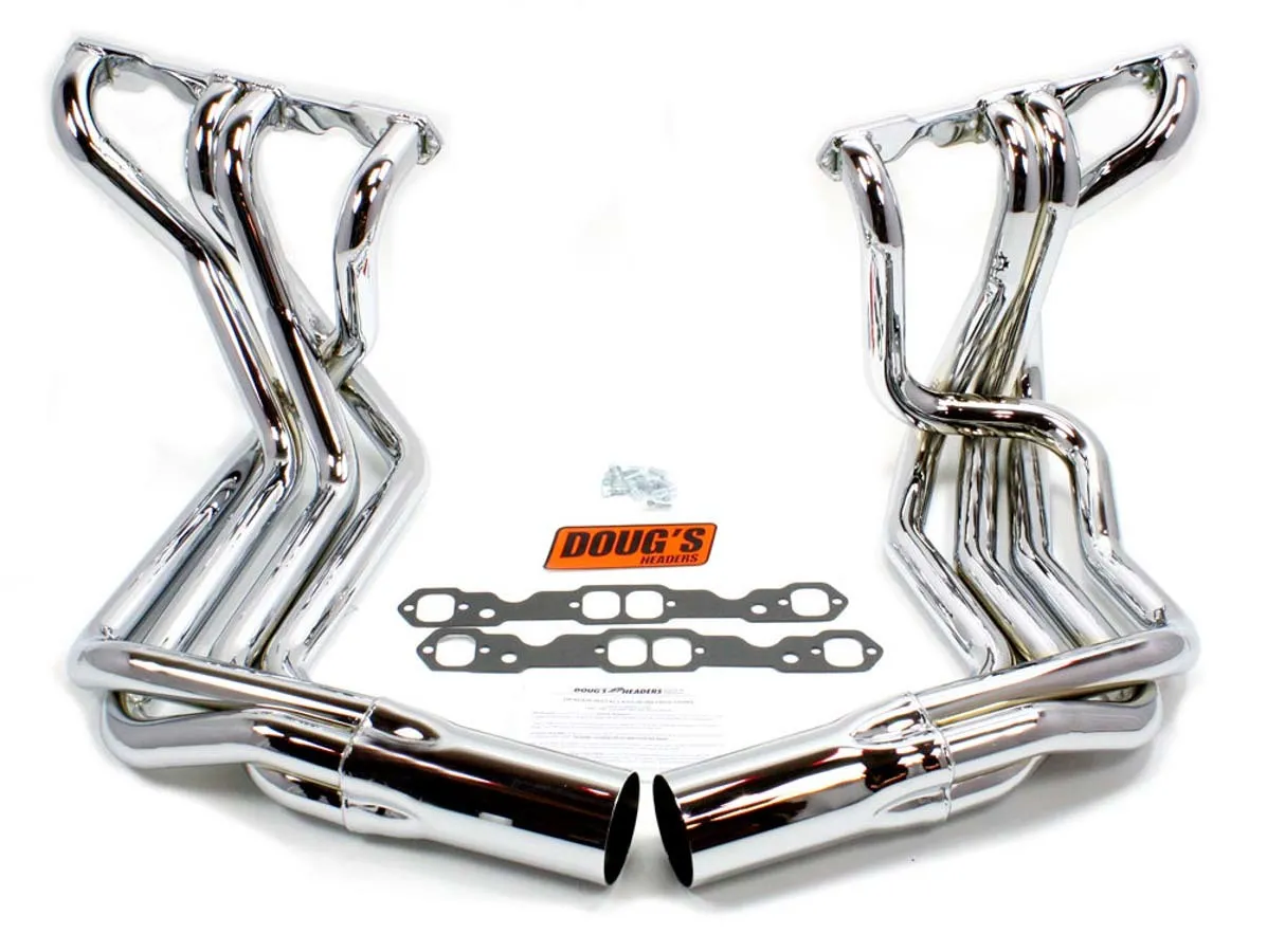 DOUGS HEADERS SBC Side Mount Headers - Chrome - 63-82 Vette D380-C