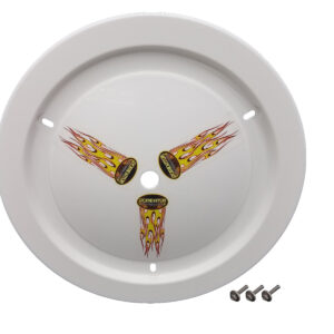 DOMINATOR RACE PRODUCTS Wheel Cover Bolt-On White Real Style 1006-B-WH