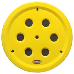 DOMINATOR RACE PRODUCTS Wheel Cover Hole Vent Alum Bolt 15in Yellow 1032-B-YE