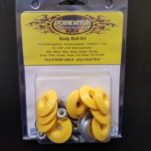DOMINATOR RACE PRODUCTS Body Bolt Kit Yellow Allen Head 1200-A-YE