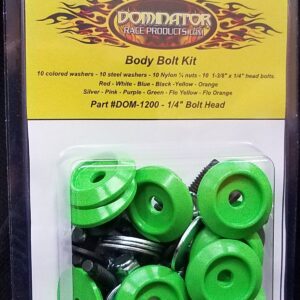 DOMINATOR RACE PRODUCTS Body Bolt Washer 1pc Ext. Green 1200-B-XG