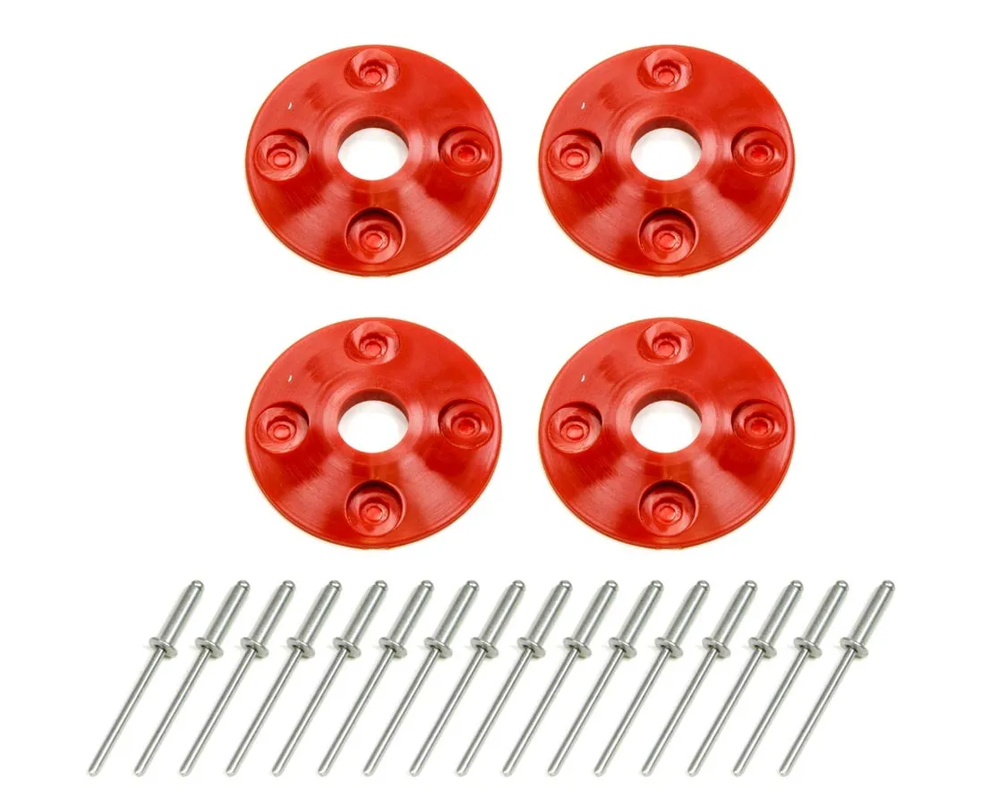 DOMINATOR RACE PRODUCTS Scuff Plate Plastic 4pk Red 1202-RD