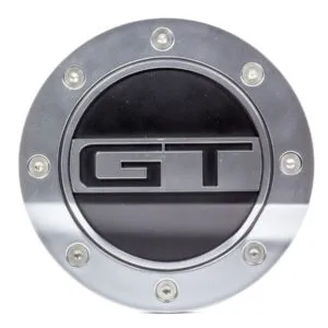 DRAKE AUTOMOTIVE GROUP Fuel Door GT Silver/Blk 15-   Mustang FR3Z-6640526-GS
