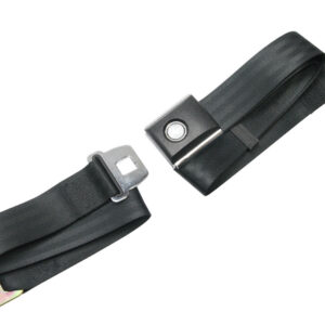 DRAKE AUTOMOTIVE GROUP 67-73 Mustang Seat Belts 2 Point Push Button SB-BK-PBSB