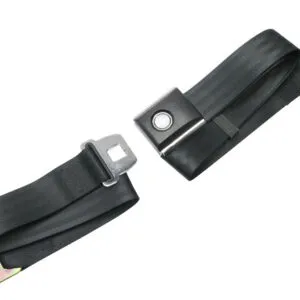DRAKE AUTOMOTIVE GROUP 67-73 Mustang Seat Belts 2 Point Push Button SB-BK-PBSB