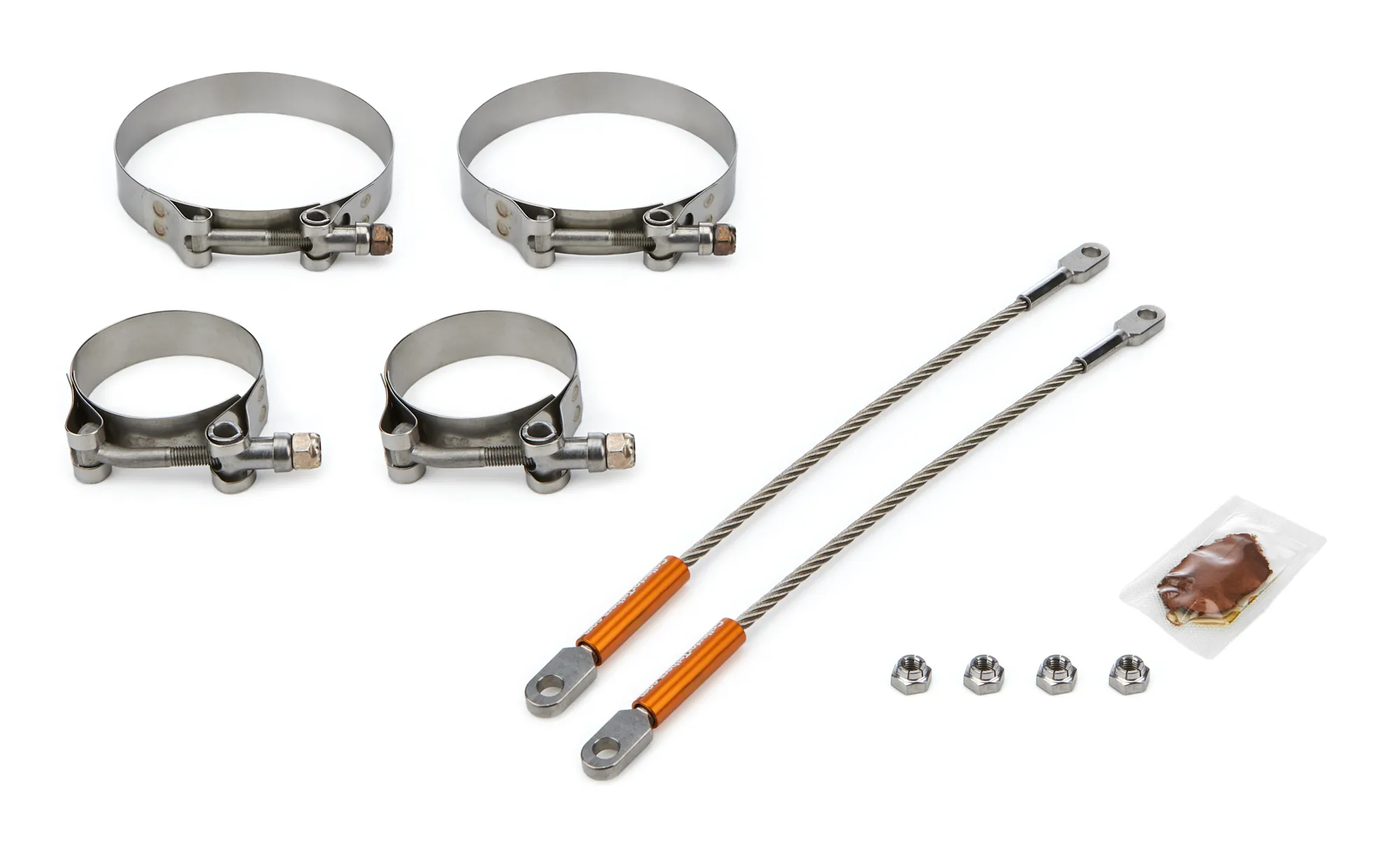 DRAG RACE SOLUTIONS 10in Premium Tether Set 2.250 Pri/4.000 Clamp 0010-2250-4000