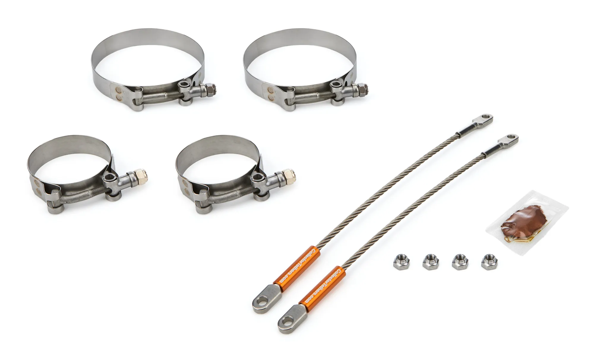 DRAG RACE SOLUTIONS 10in Premium Tether Set 2.375 Pri/4.000 Clamp 0010-2375-4000