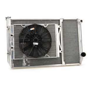 FLUIDYNE PERFORMANCE Radiator Dbl 29x18 W/Oil Cooler Fan w/ Fill Neck MGM.SLM.OPEN
