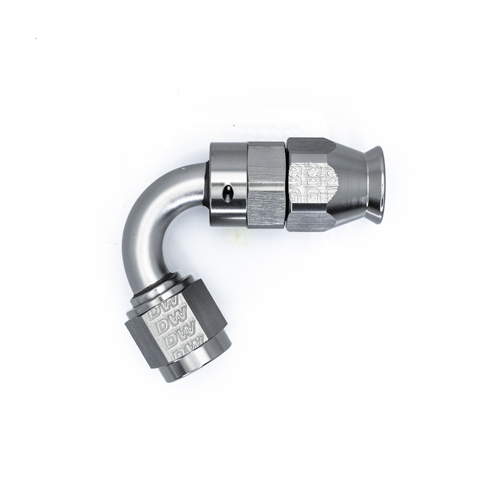 DEATSCHWERKS 120Deg. 6AN Swivel PTFE Hose End Silver 06-02-0872