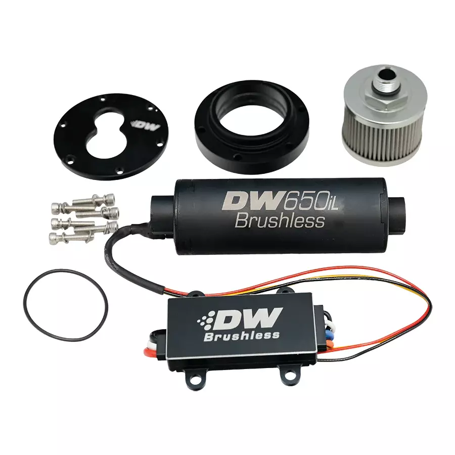 DeatschWerks DW650iL Series 650LPH In-Line External Fuel Pump w/ Single/Dual-Speed Controller main image 0