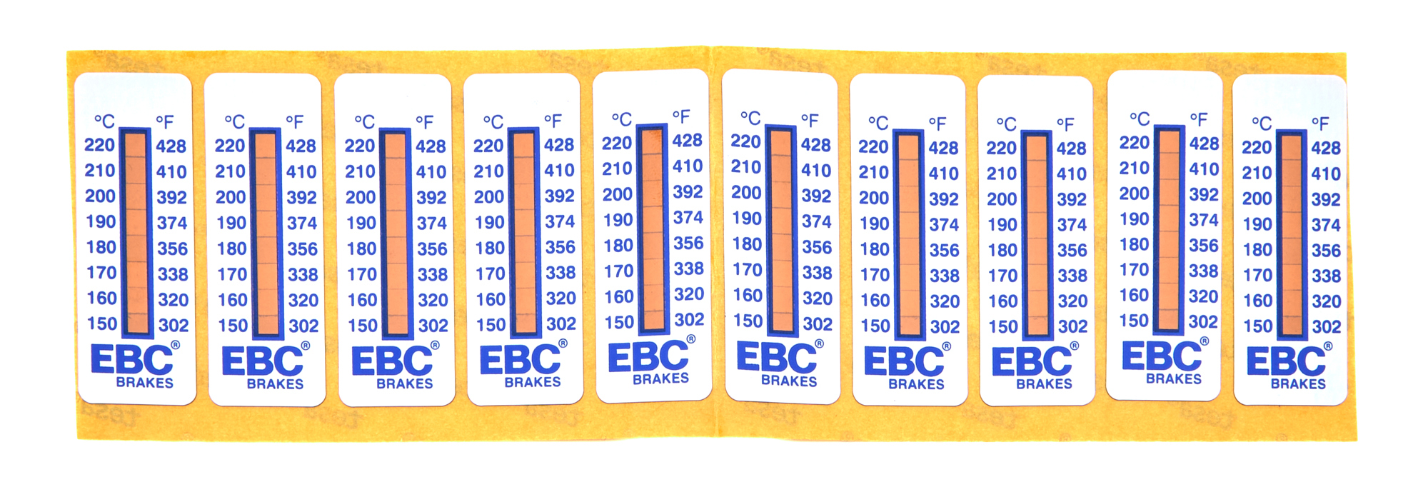 EBC BRAKES USA INC Tempature Decal Caliper 8 Level 10pk TS001