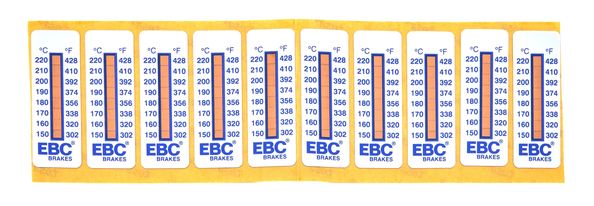 EBC BRAKES USA INC Tempature Decal Caliper 8 Level 10pk TS001