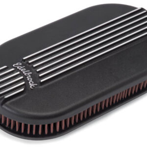 EDELBROCK Billet Alum. Single Carb A/C - Small Oval- Black 41153