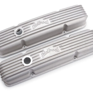 EDELBROCK Valve Cover Kit Classic Finned SBC 59-86 41449