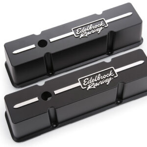 EDELBROCK Valve Cover Kit Race Series SBC Tall Black 41643