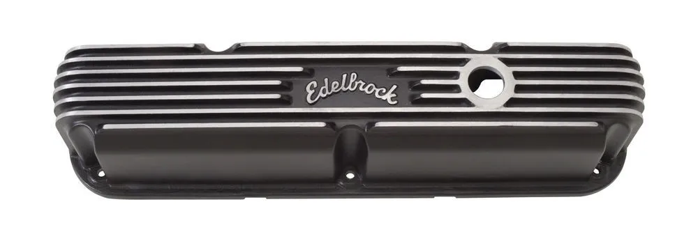 EDELBROCK SBM Classic Finned V/C's - Black 41763