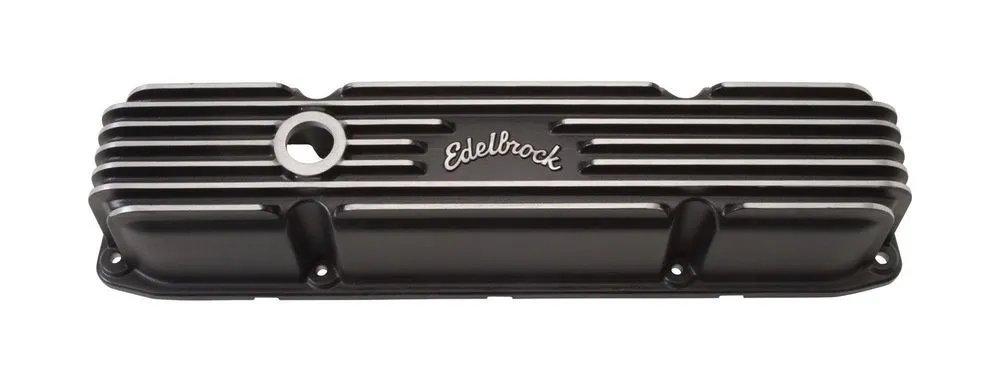 EDELBROCK BBM Classic Finned V/C's - Black 41923