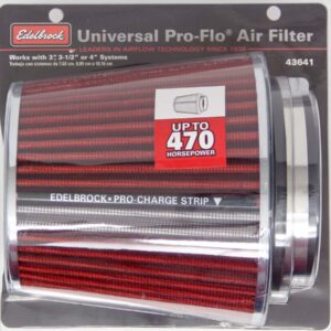 EDELBROCK Pro-Flo Air Filter Cone 6.70 Tall Red/Chrome 43641
