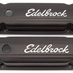 EDELBROCK Valve Cover Kit Pontiac V8 Signature Series Blk 4453