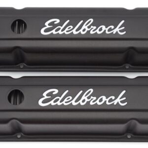 EDELBROCK Valve Cover Kit SBC Signature Series Black 4643