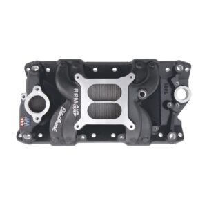 EDELBROCK SBC Performer RPM A/G Manifold - Black Finish 75013