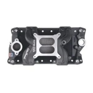 EDELBROCK SBC Performer RPM A/G Manifold - Black Finish 75013