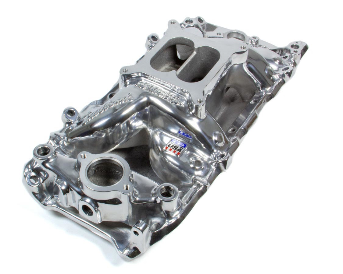 EDELBROCK BBC Performer RPM A/G Manifold- O/P- Polished 75611