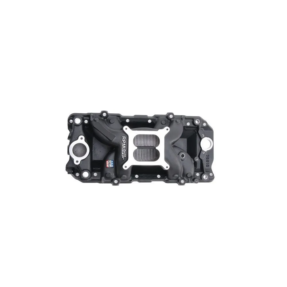EDELBROCK BBC Performer RPM A/G Manifold - O/P- Black 75613