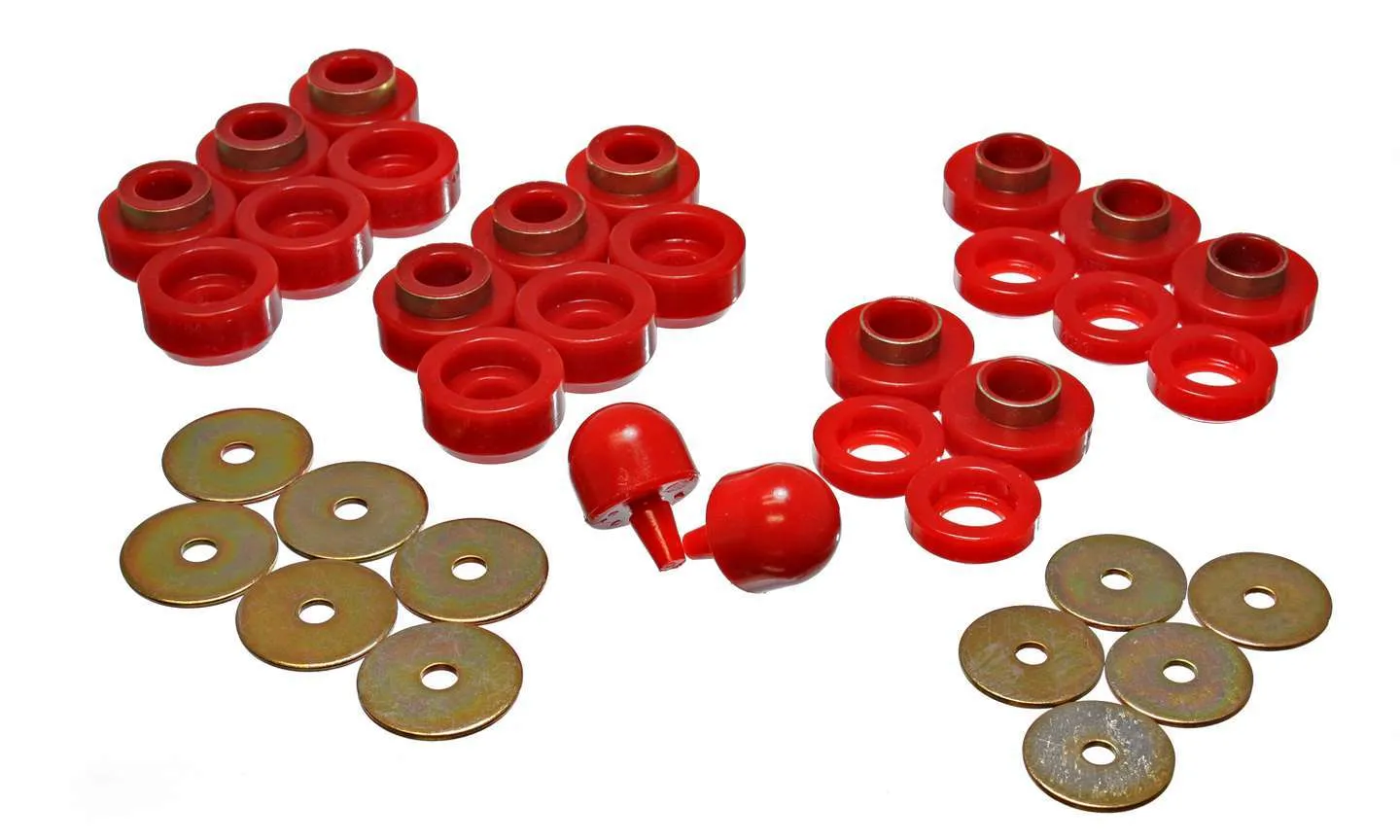 ENERGY SUSPENSION Body Mount Bushings Jeep Red 2.4107R